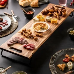CASA ACACIA LUX Planche à Servir Noir, Naturel