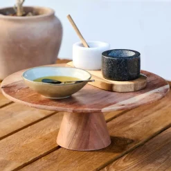 CASA ACACIA Pieds De Table V Set De 2 Naturel