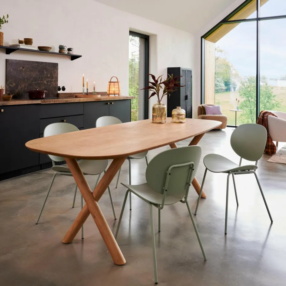 CASA ACACIA Table à Manger Avec Pieds En X