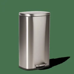 CASA ADELE Poubelle à Pédale 30l Argent