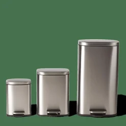CASA ADELE Poubelle à Pédale 5l Argent