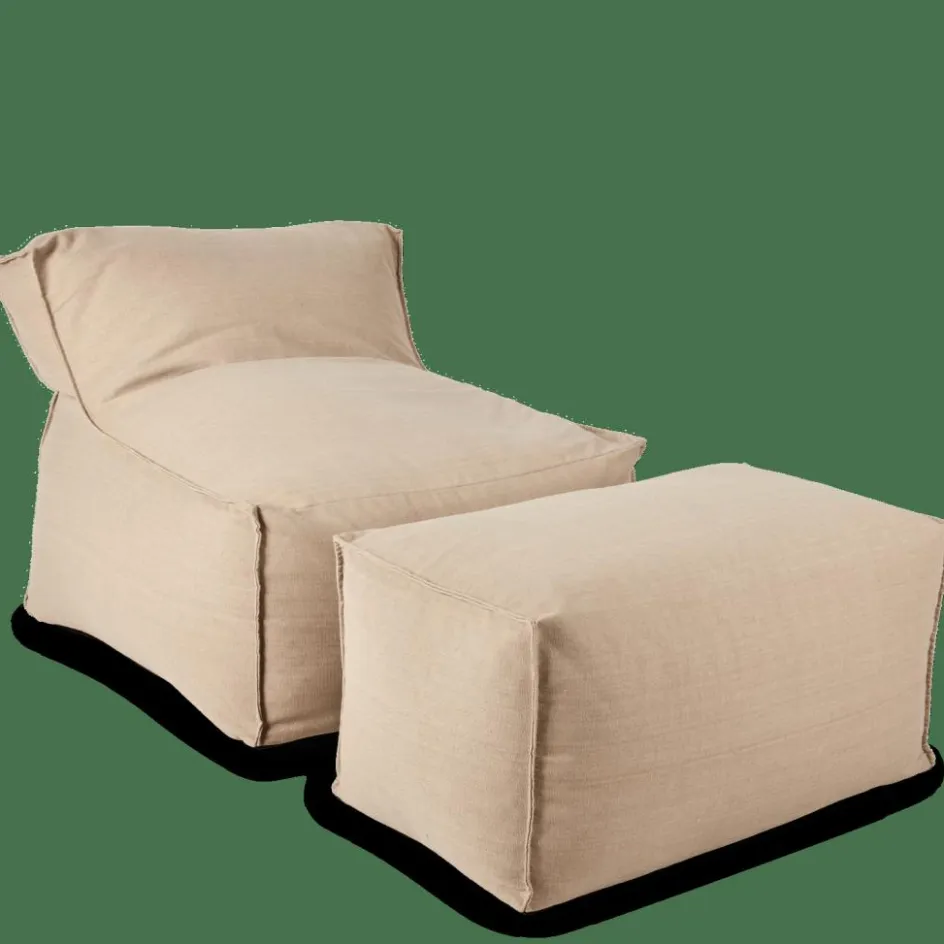 CASA BAGIE Fauteuil Pouf Poire Beige
