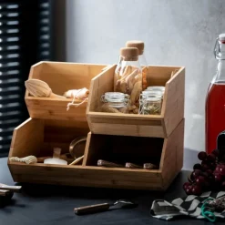 CASA BAMBOO Organisateur Empilable Naturel
