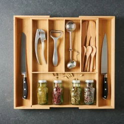 CASA BAMBOO Organisateur Tiroir Escamotable Naturel