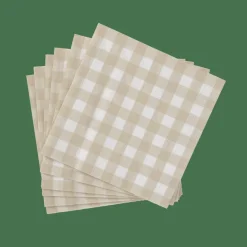 CASA CHECK SAND Set De 20 Serviettes Beige