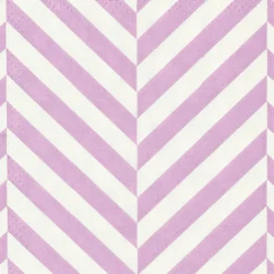 CASA CHEVRON Set De 20 Serviettes Mauve
