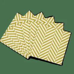 CASA CHEVRON Set De 20 Serviettes Vert
