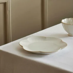 CASA DAHLIA FLOWER Assiette Blanc
