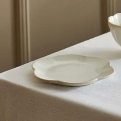CASA DAHLIA FLOWER Assiette Blanc
