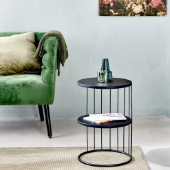 CASA ELMER Table D'appoint Noir