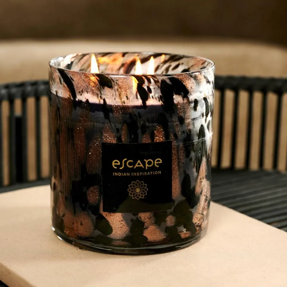 CASA ESCAPE INDIAN INSPIRATION Bougie Parfumée Noir, Cuivre, Multicolore