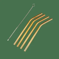 CASA FANCY Pailles à Cocktail Avec Brosse Doré