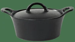 CASA FERO Pot Allant Au Four Avec Couvercle 80 CL Noir