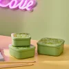 CASA FRESHMOOD Boîtes à Snack Set De 3 Seafoam + Motif Loulou Seafoam (vert)