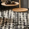CASA GOM Tables D'appoint Set De 2 Noir, Naturel