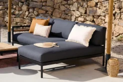 CASA HANNA Chaise Longue Teck Noir