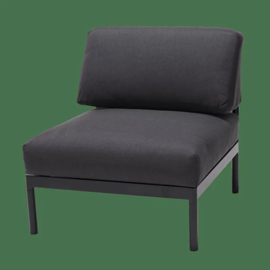 CASA HANNA Lounge Teck Fauteuil Noir