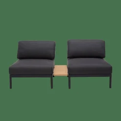 CASA HANNA Lounge Teck Fauteuil Noir