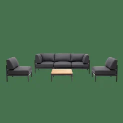 CASA HANNA Lounge Teck Fauteuil Noir