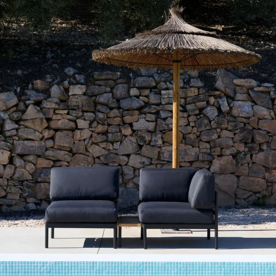 CASA HANNA Lounge Teck Fauteuil Noir