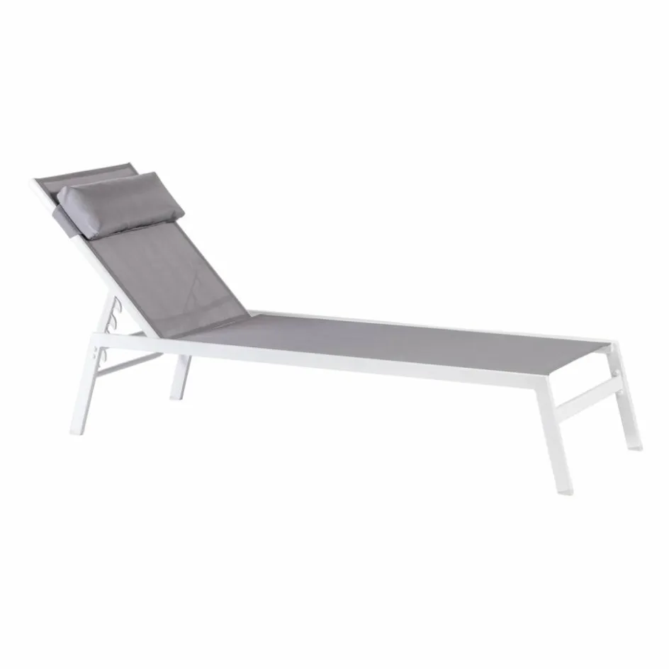CASA HUGO Chaise Longue Set De 2 Blanc / Gris