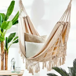 CASA MACRAME Hamac Blanc Blanc Cassé