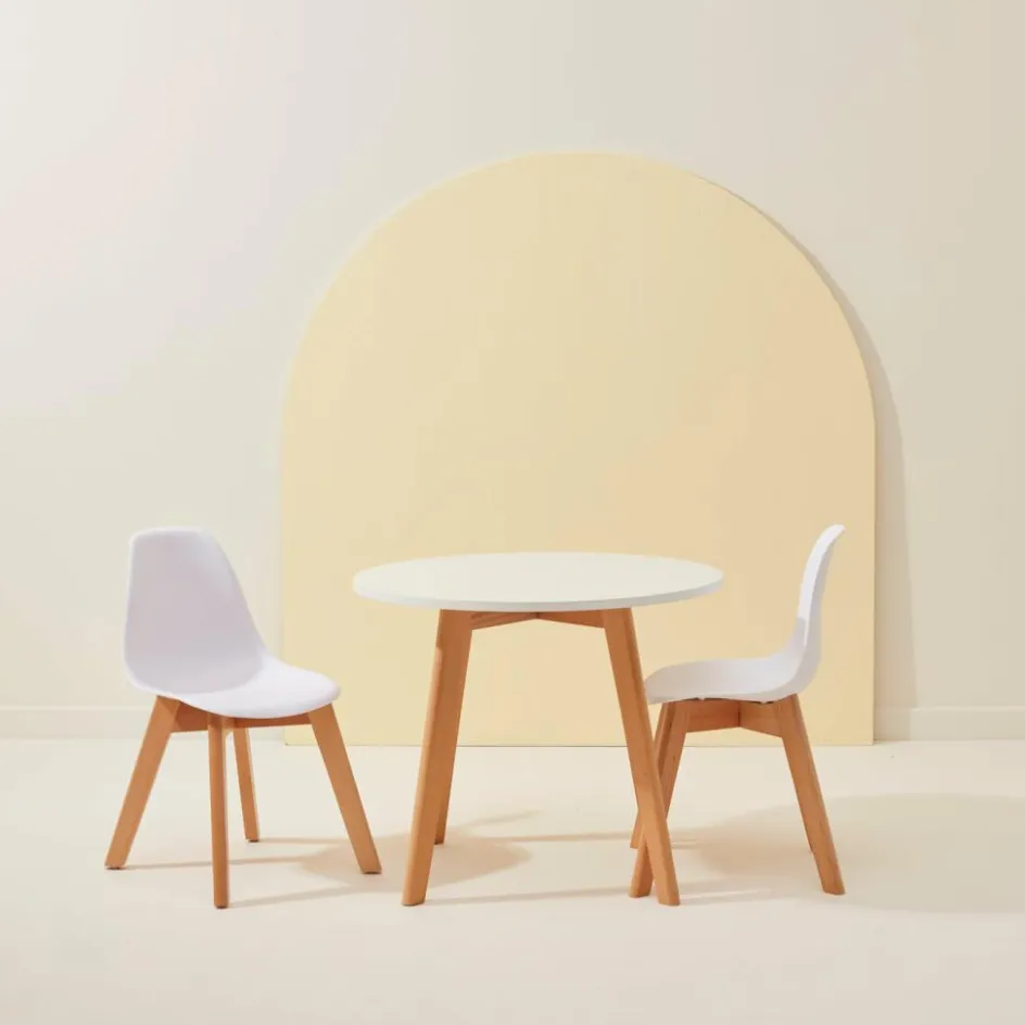 CASA MATHIAS Table Pour Enfants Avec 2 Chaises Natural/blanc