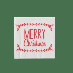 CASA MERRY CHRISTMAS Set De 20 Serviettes Rouge