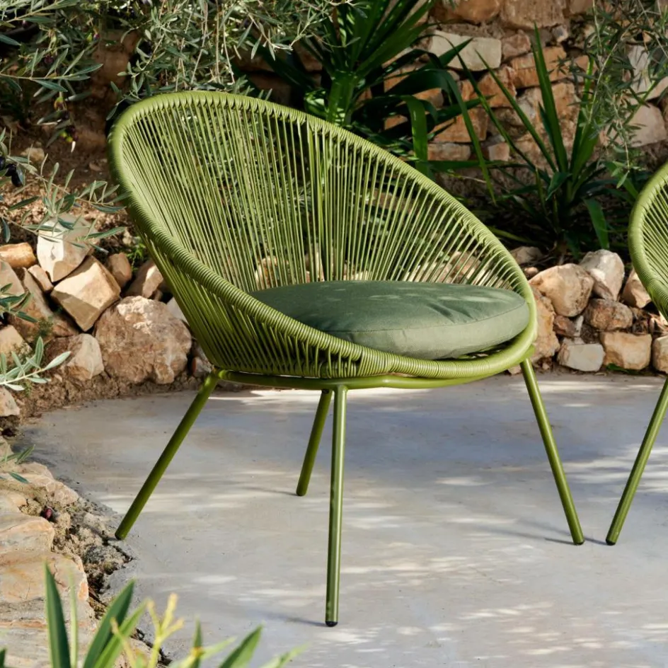 CASA PAPAYO Chaise Lounge Avec Coussin Vert