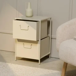 CASA PHARMA Armoire à 2 Tiroirs Sable