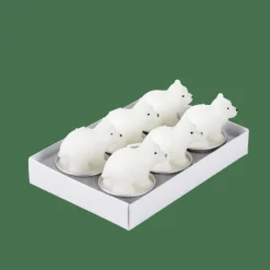 CASA POLA 6 Bougies Chauffe-plat Ours Blanc Blanc