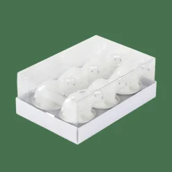 CASA POLA 6 Bougies Chauffe-plat Ours Blanc Blanc