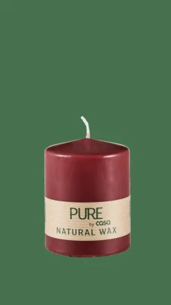 CASA PURE Bougie Cylindrique Rouge Foncé