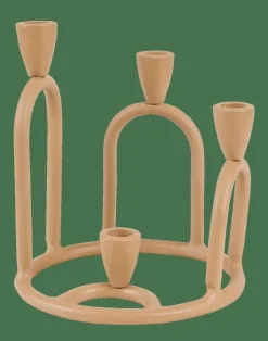 CASA RINGS Bougeoir Pour 4 Bougies Brun Clair