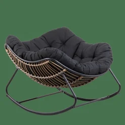 CASA ROCKO Chaise à Bascule Noir