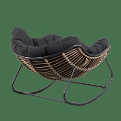 CASA ROCKO Chaise à Bascule Noir