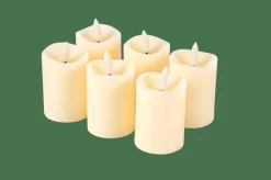 CASA RUSTIC Bougies LED Set De 6 Ivoire