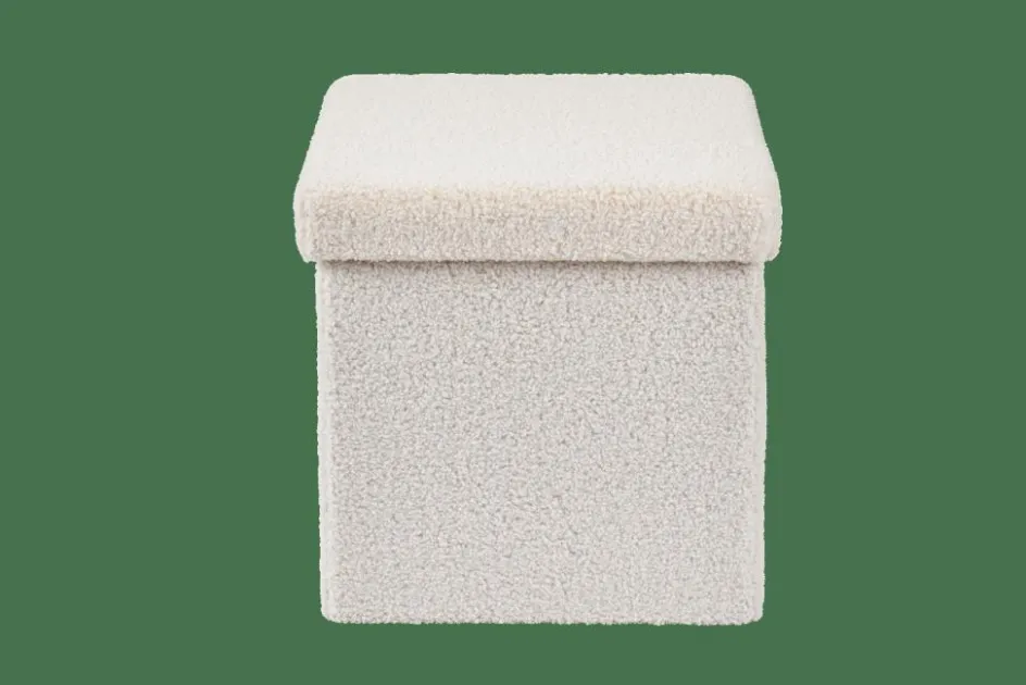 CASA STOR Pouf Pliable Avec Rangement Blanc