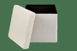 CASA STOR Pouf Pliable Avec Rangement Blanc