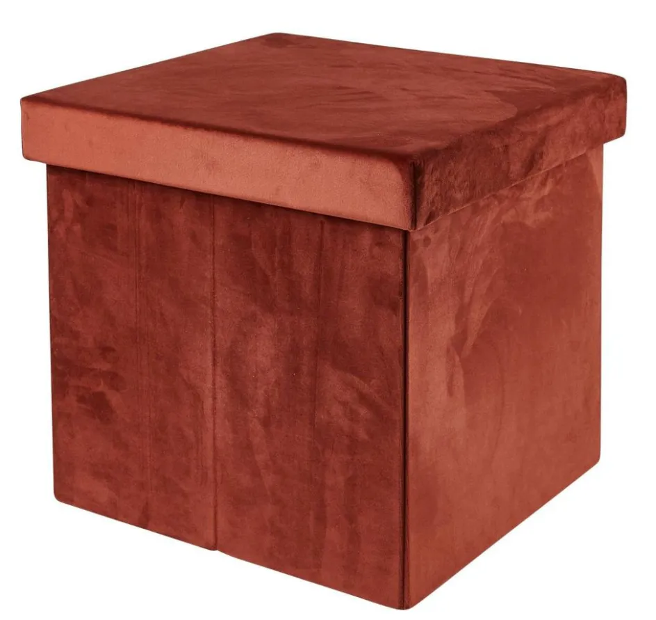 CASA STOR Pouf Pliable Avec Rangement Bordeaux