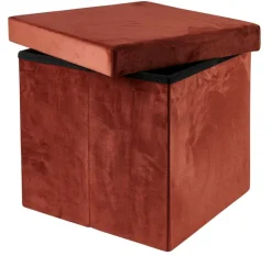 CASA STOR Pouf Pliable Avec Rangement Bordeaux