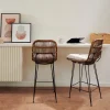 CASA SUMATRA Tabouret De Bar Noir, Naturel