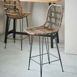CASA SUMATRA Tabouret De Bar Noir, Naturel