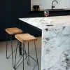 CASA TEAK Tabouret De Bar Noir, Naturel