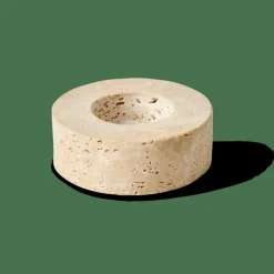 CASA TRAVERTIN Support Bougie Chauffe-plat Naturel