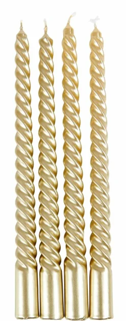 CASA TWIST Bougies Torsadées Set De 4 Rouge
