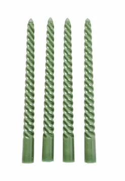CASA TWIST Bougies Torsadées Set De 4 Rouge