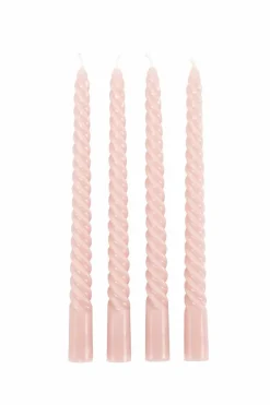 CASA TWIST Bougies Torsadées Set De 4 Rouge