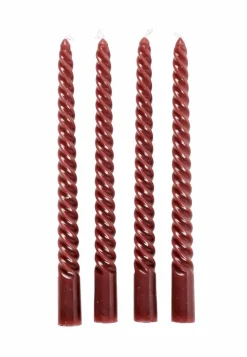 CASA TWIST Bougies Torsadées Set De 4 Orange