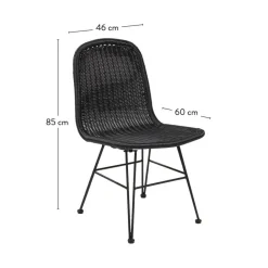 CASA VIENNA Chaise De Salle à Manger Noir